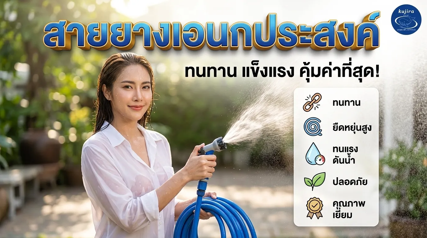 สายยาง PVC Kujira 3 ชั้น สีฟ้า 4 หุน รดน้ำต้นไม้