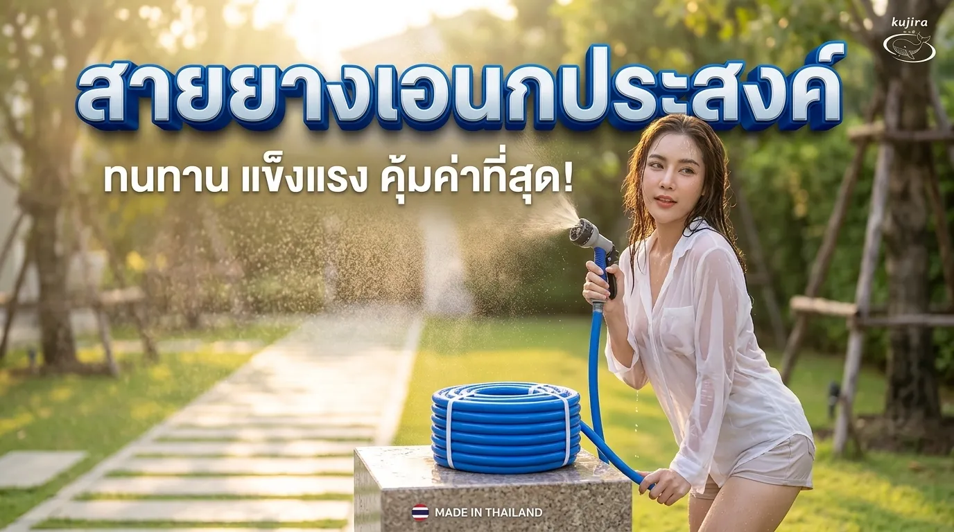 รีวิว สายยาง Kujira PVC 3 ชั้น สีฟ้า 4 หุน ไม่ระเบิด ไม่เกิดตะไคร่