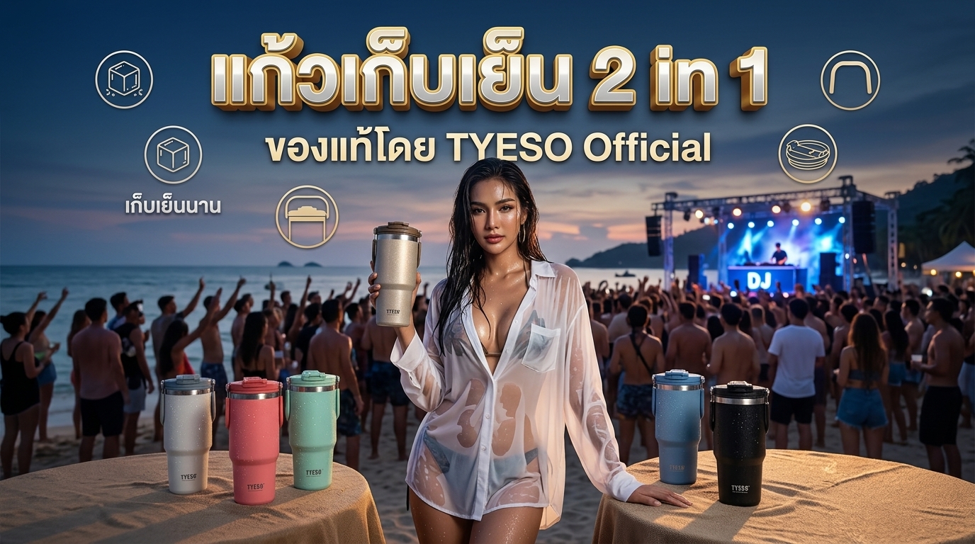 แก้วน้ำ TYESO สแตนเลส 600ml หลายสี ฝา 2-in-1 มีหลอดและช่องจิบ