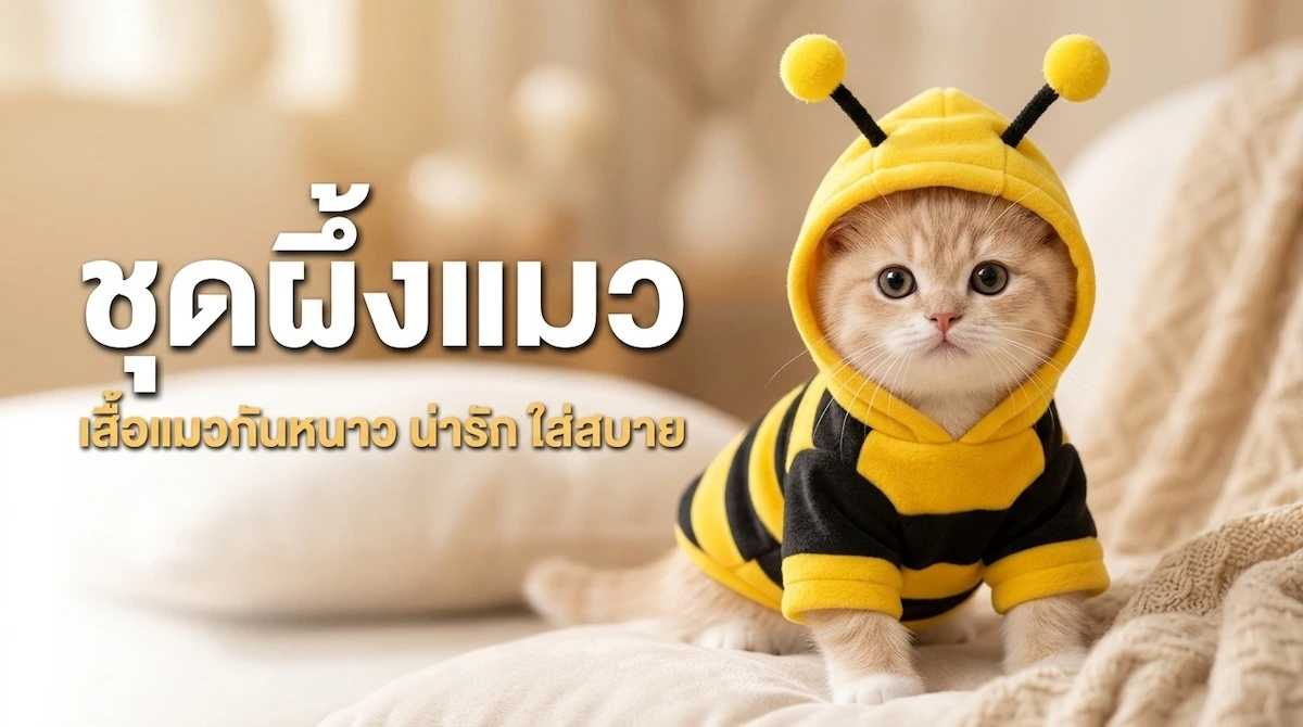 รีวิวชุดผึ้งแมว เสื้อแมวกันหนาว น่ารัก ใส่สบาย
